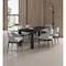 Manhattan Comfort 7-PieceRockaway 70.86 Dining Set with 6 Carrington Chairs in Black and Light Grey 6-DT02DC089AR-BKLG - alternate 1